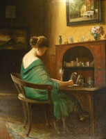 Dame in gr�n am Sekret�r (1928)